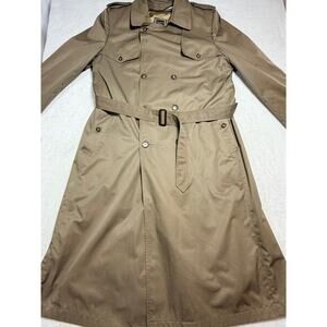 VTG Christian Dior Monsieur Trench Coat 44L Tan Wool Liner Bloomingdale’s Khaki